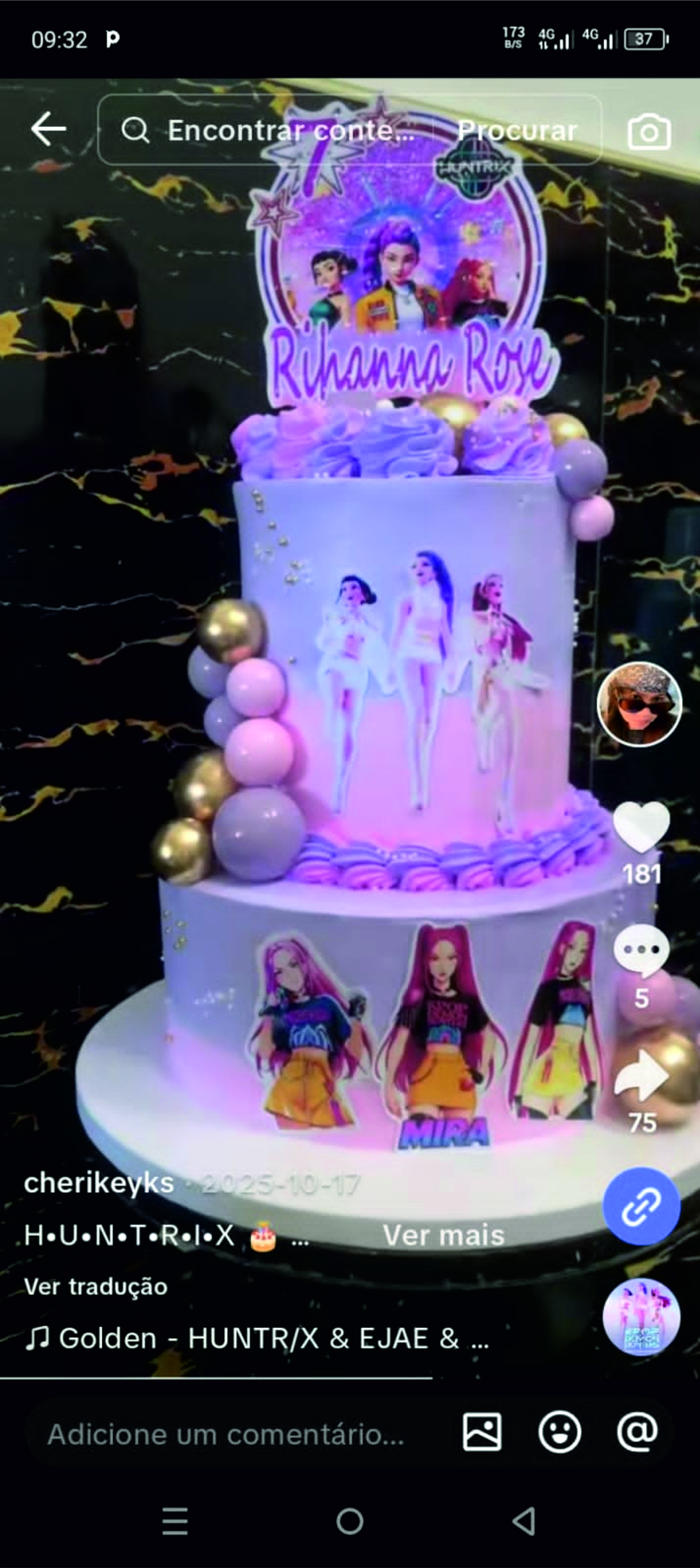 Topper de bolo K POP para festa