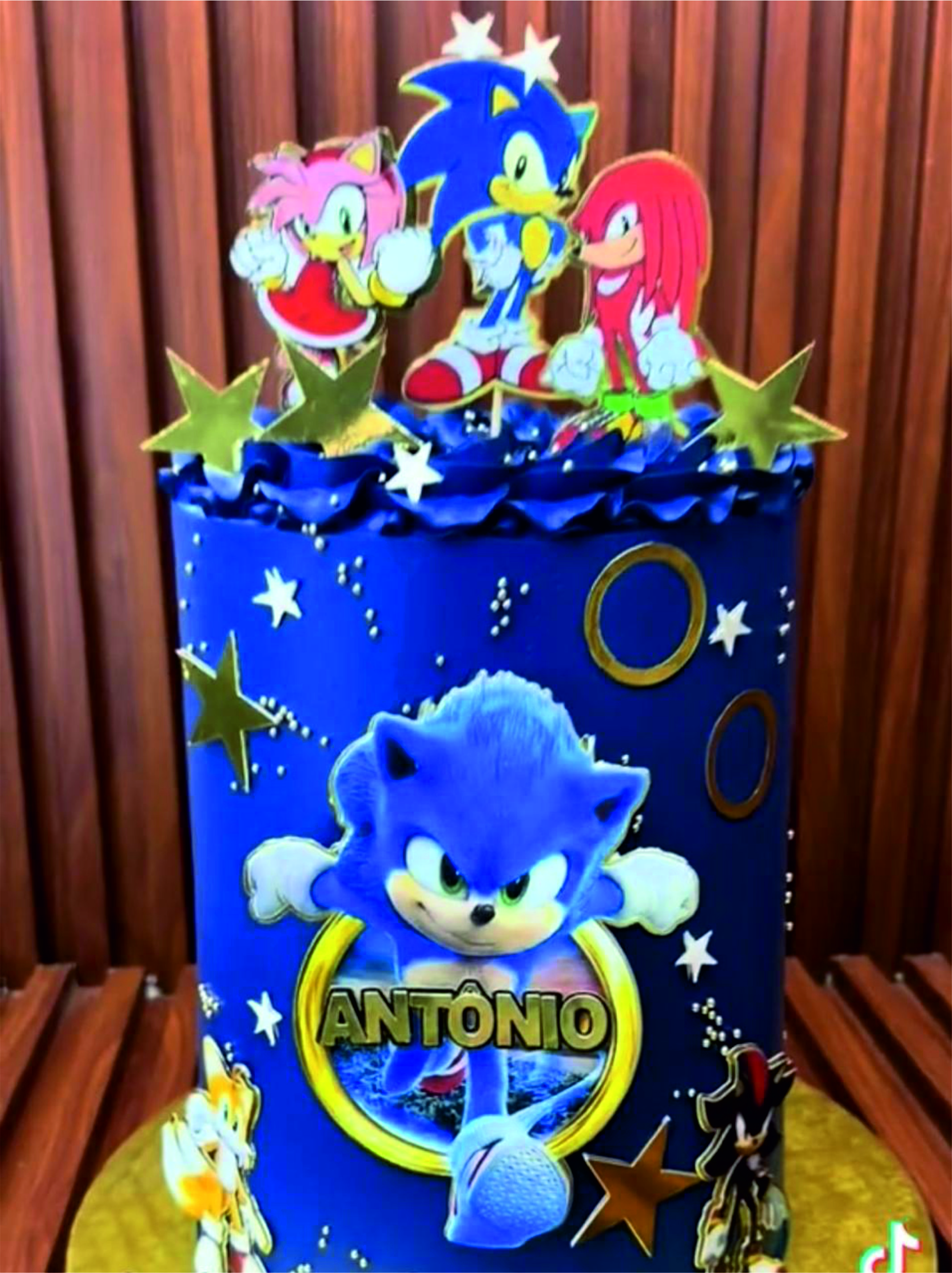 Topper de bolo SONIC para festa