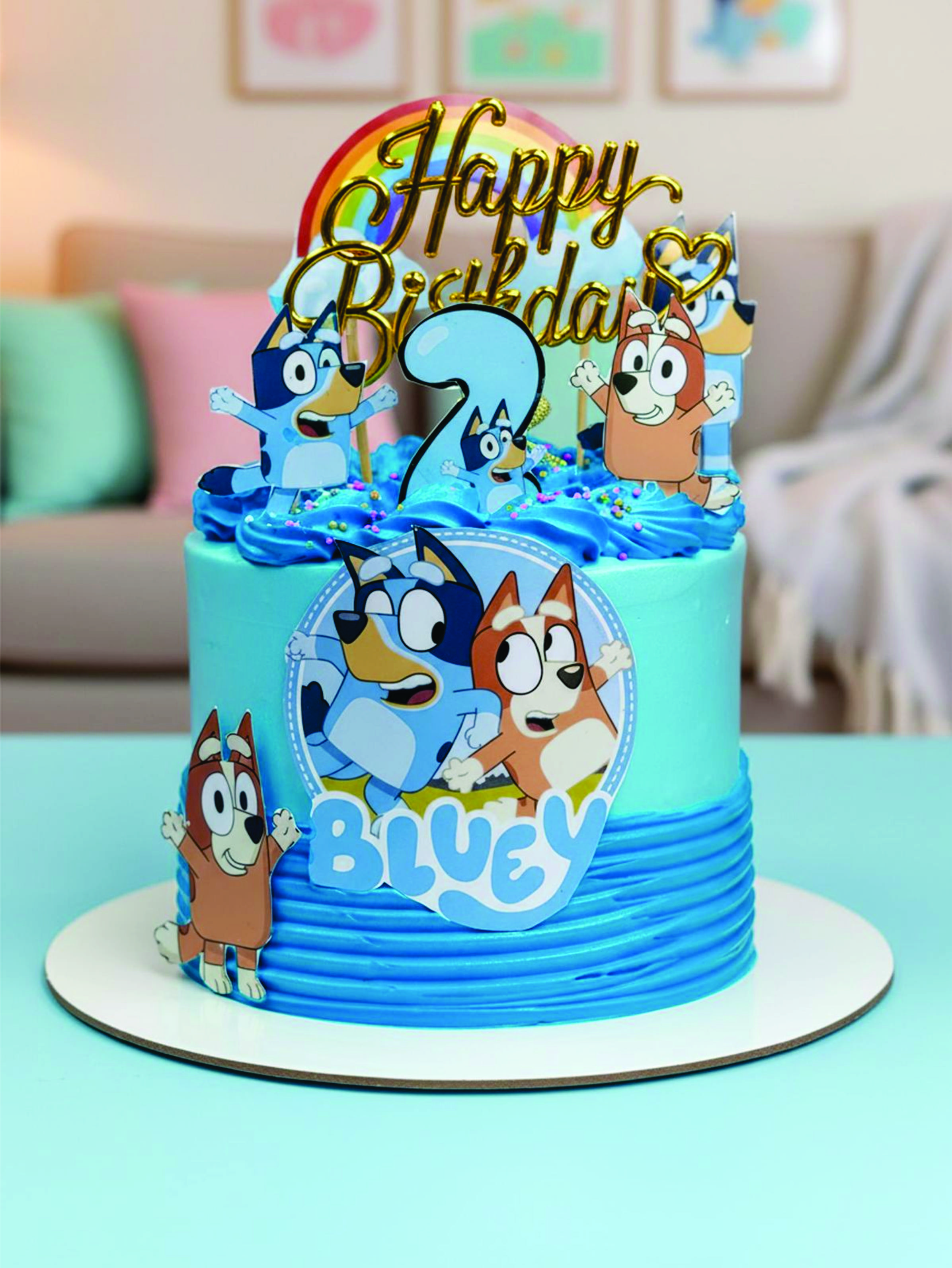 Topper de bolo Bluey para festa