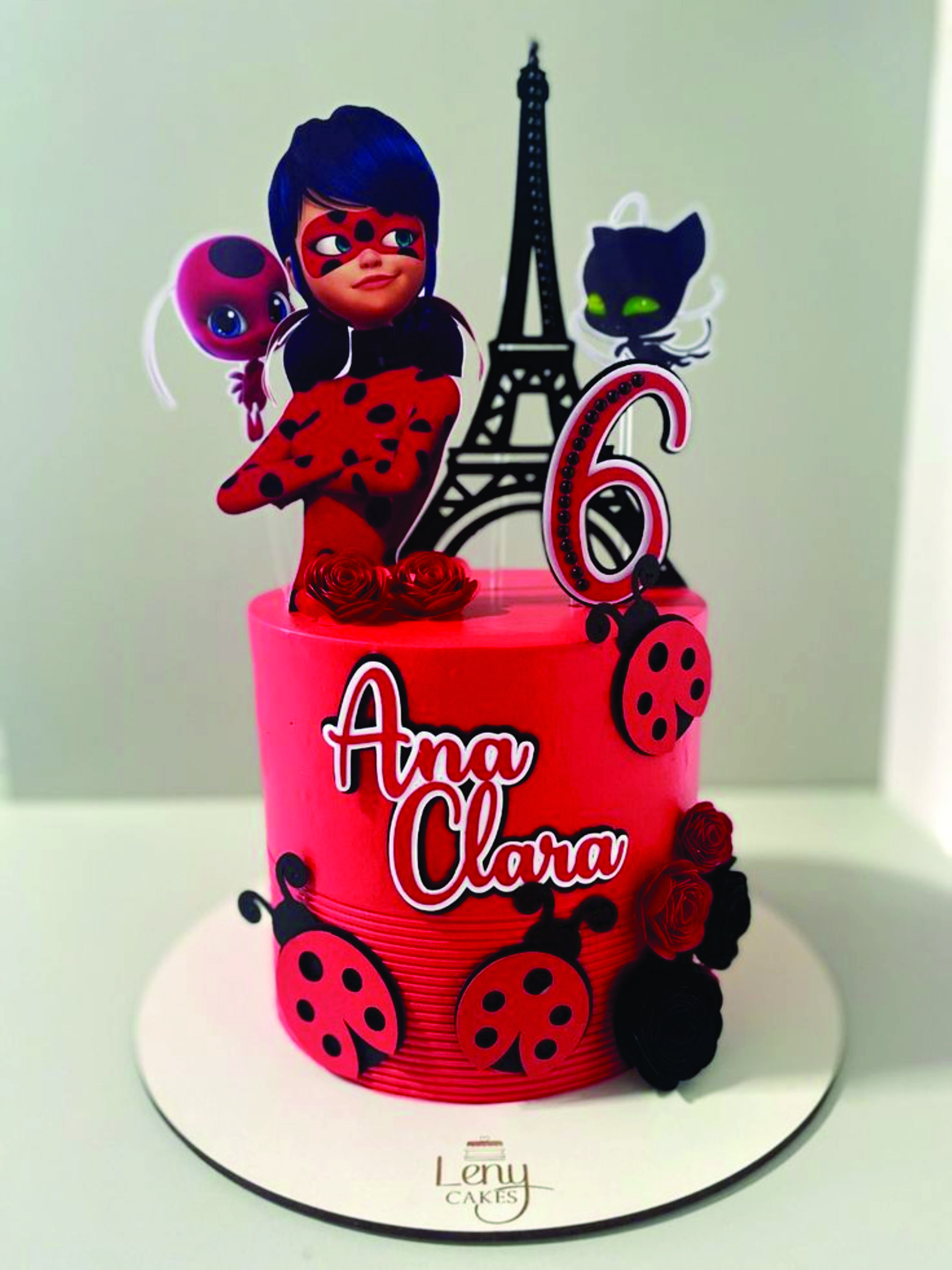 Topper de bolo Lady Bug para festa
