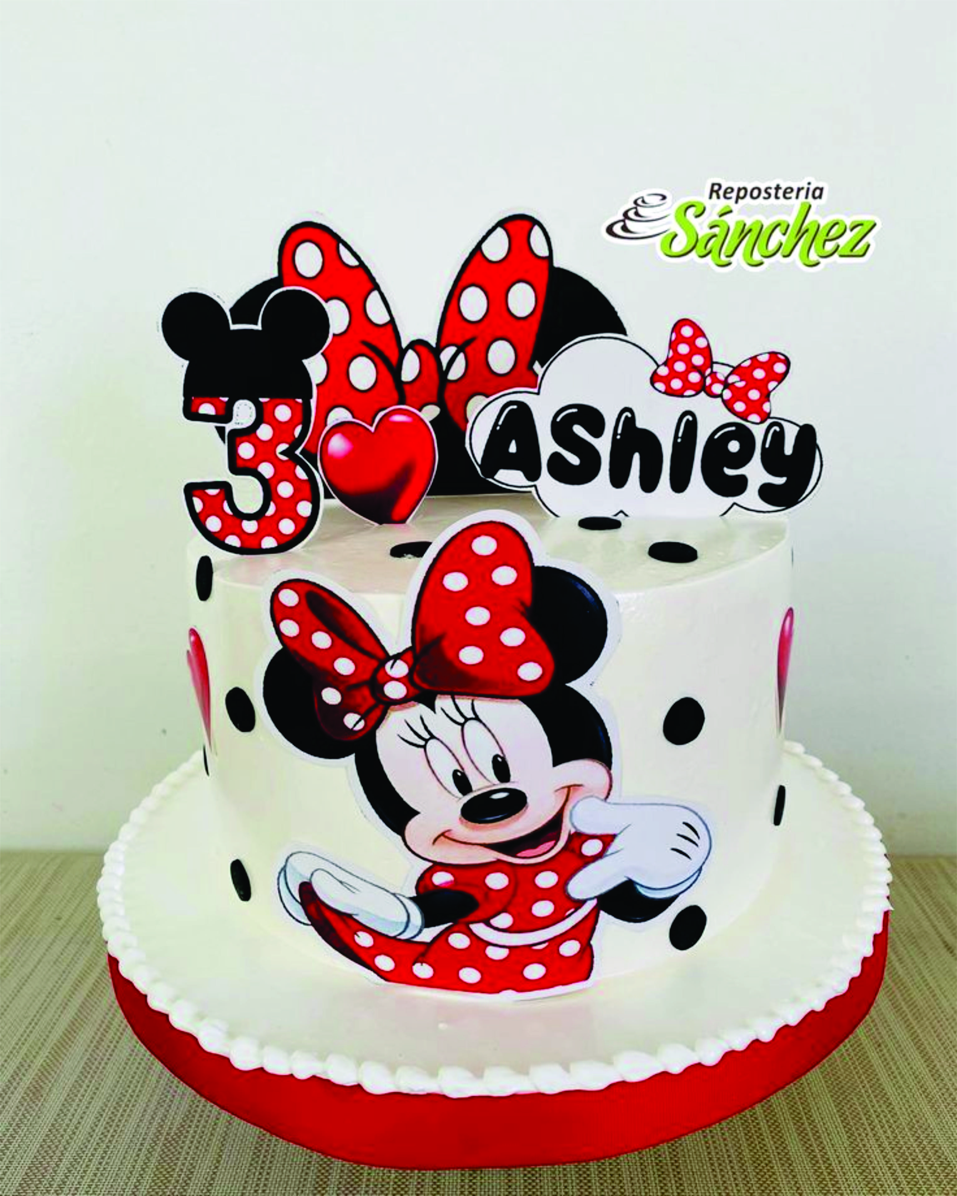 Topper de bolo Minie para festa